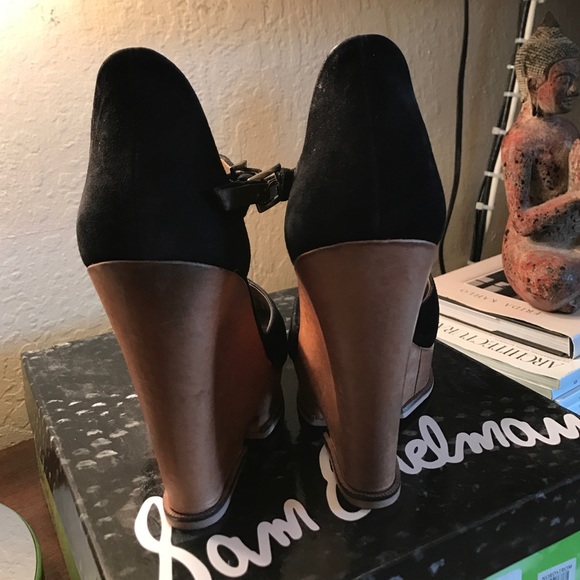 - Sam Edelman Black suede wedges. Like new. - Picture 3 of 4